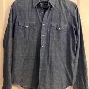 Ralph Lauren Women’s Casual Blue Button-Down Shirt